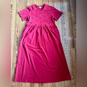 Coldwater Creek Red Large Petite Maxi Dress